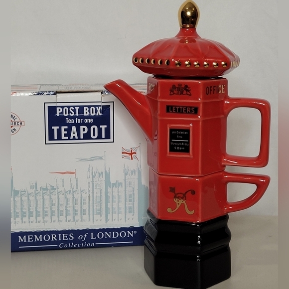 Memories Of London Collection Post Box Tea For One 3 piece Teapot - Picture 2 of 10
